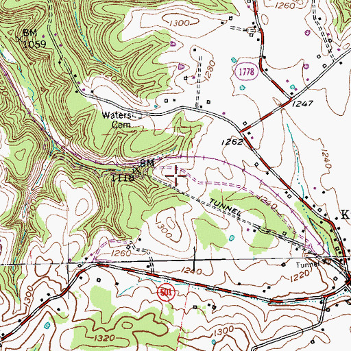 Topographic Map of Tunnel City (historical), KY