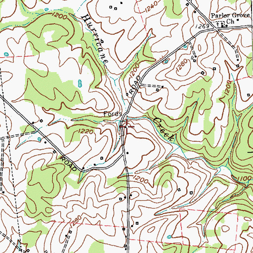 Topographic Map of Walnut Grove (historical), KY