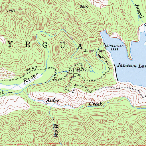 Topographic Map of Tunnel Number Two, CA