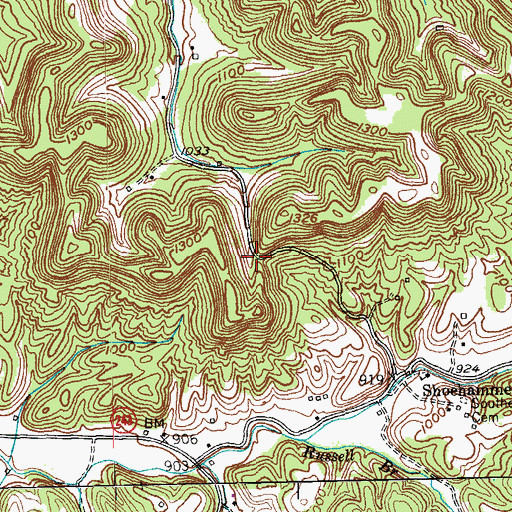 Topographic Map of Kings Gap, KY