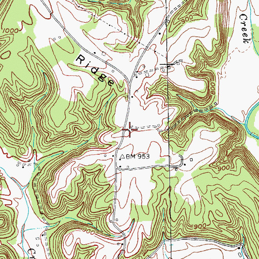 Topographic Map of Red Hill, KY