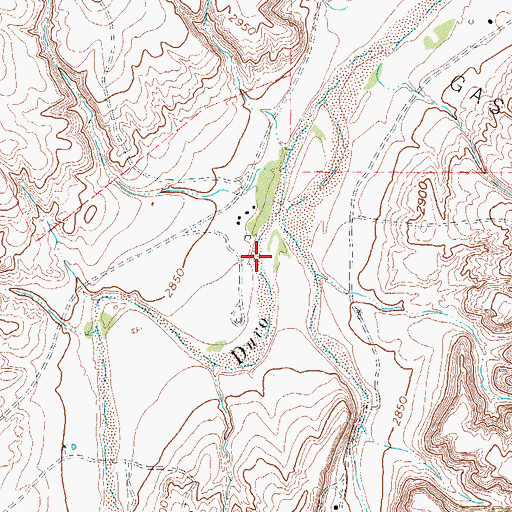 Topographic Map of Palo Duro Reservoir, TX