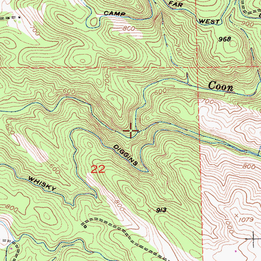 Topographic Map of Hidden Falls, CA