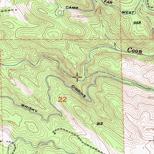 Topographic Map of Deadman Creek, CA
