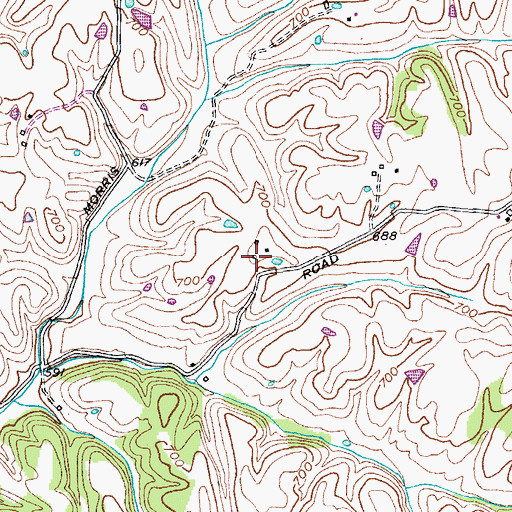 Topographic Map of Downs (historical), KY