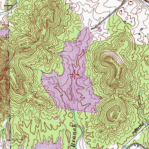 Topographic Map of Fagan Branch Lake, KY