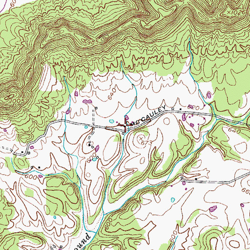 Topographic Map of McCauley (historical), KY