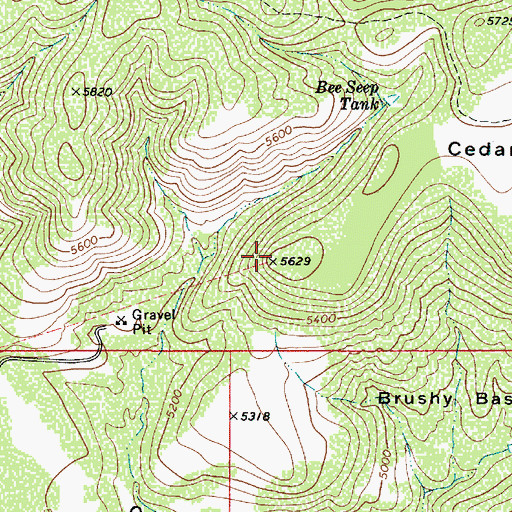 Topographic Map of Cedar Mesa, AZ