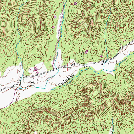 Topographic Map of Sulpher Lick Creek (historical), KY