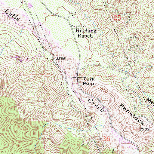 Topographic Map of Turk Point, CA