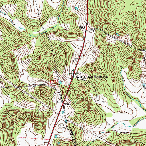 Topographic Map of Carved Rock (historical), KY