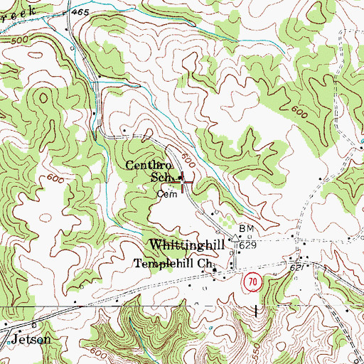 Topographic Map of Centhro (historical), KY