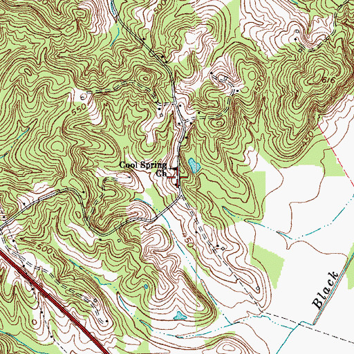 Topographic Map of Cools Spring (historical), KY
