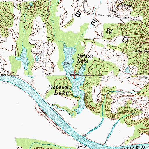 Topographic Map of Dotson Lake, KY