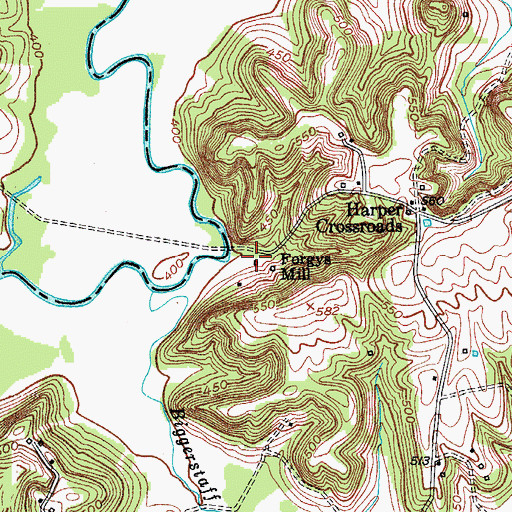 Topographic Map of Forgytown (historical), KY