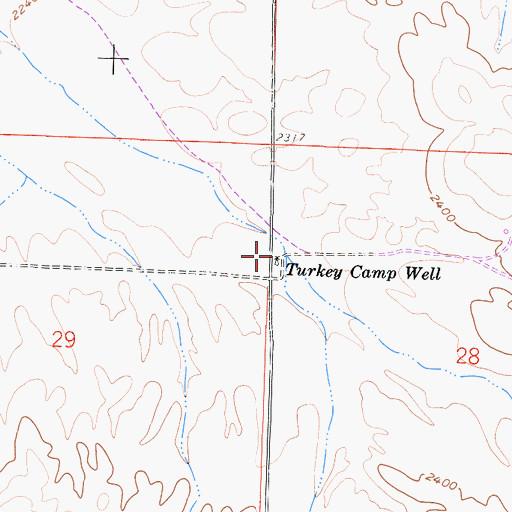 Topographic Map of Turkey Camp Well, CA