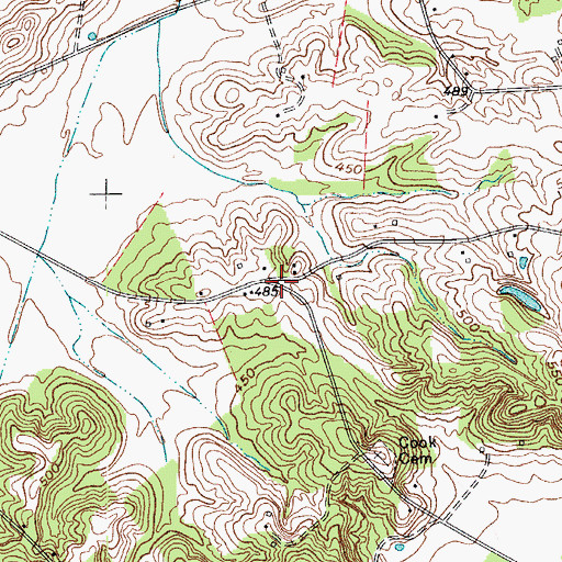 Topographic Map of Mooretown (historical), KY