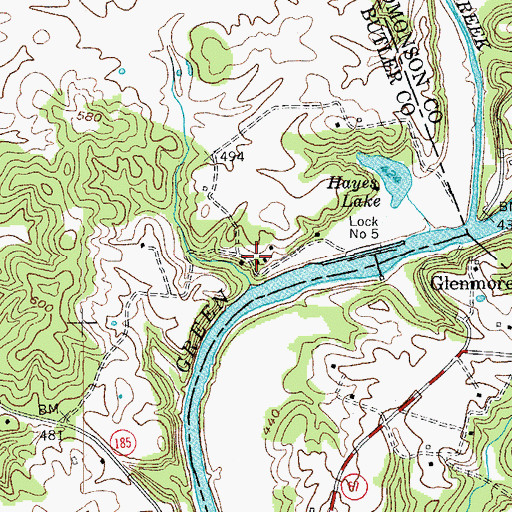 Topographic Map of Naker (historical), KY