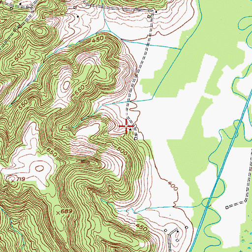 Topographic Map of Stringtown (historical), KY