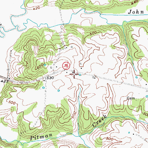 Topographic Map of Temple View, KY