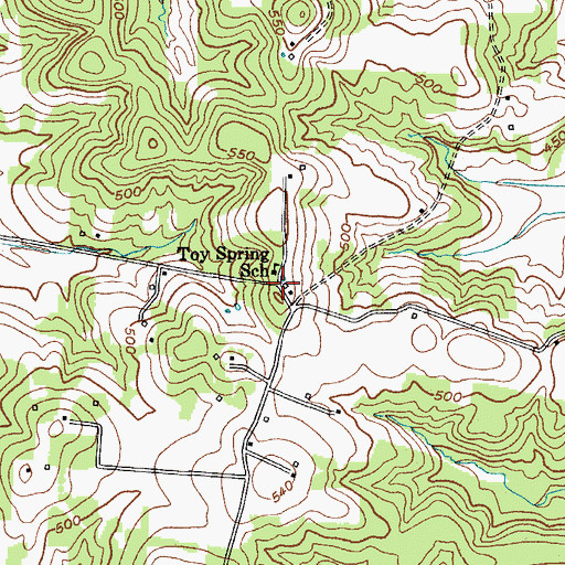 Topographic Map of Toy Spring (historical), KY