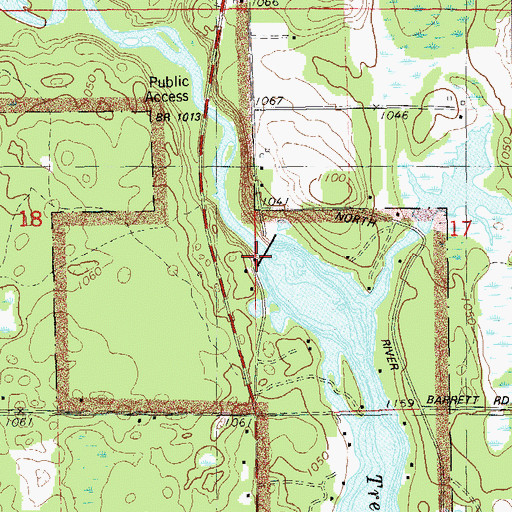 Topographic Map of Trego Hydro Generating Station, WI