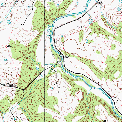 Topographic Map of Cane Run, KY