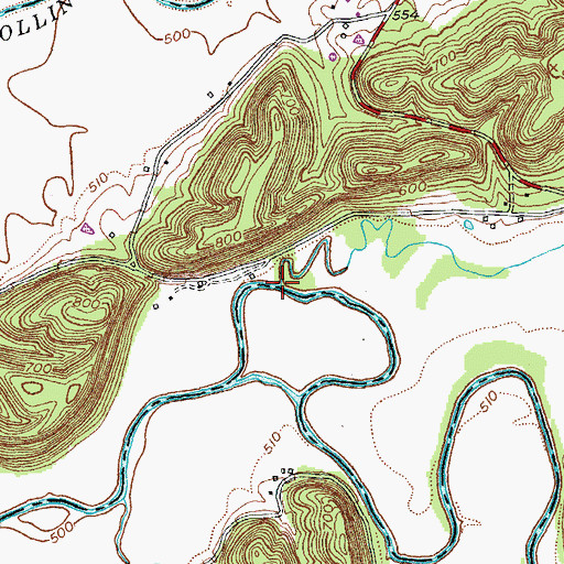 Topographic Map of Flats Branch, KY