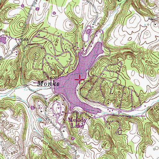 Topographic Map of Melody Lake, KY