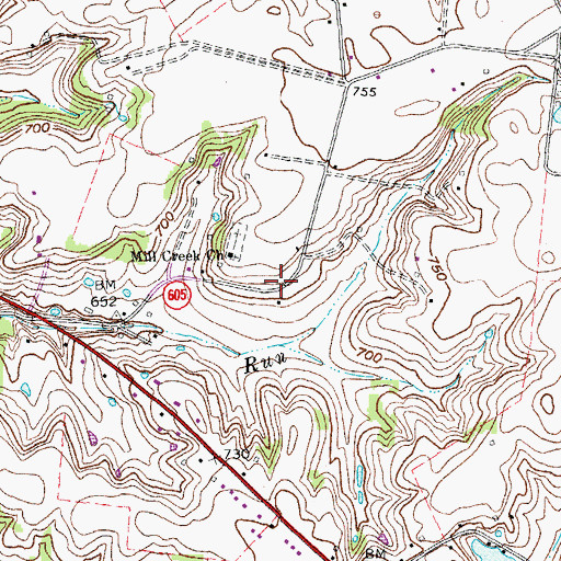 Topographic Map of Needmore (historical), KY
