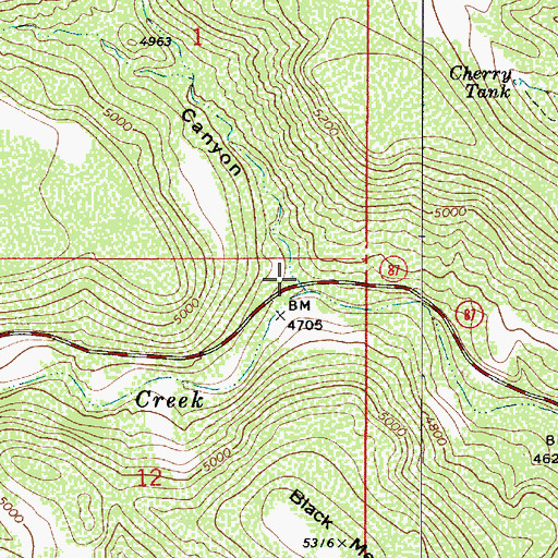 Topographic Map of Cedar Mesa Canyon, AZ