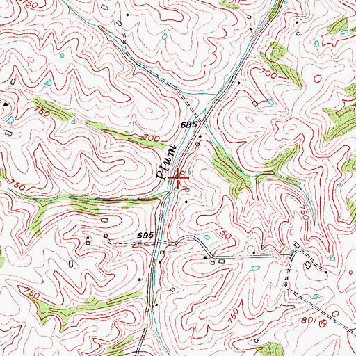 Topographic Map of Plum Run (historical), KY