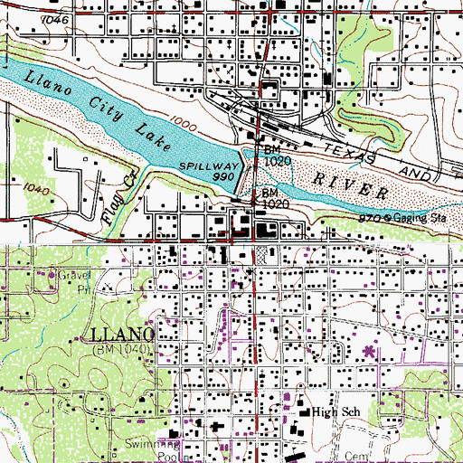Topographic Map of Lan - Tex Theater, TX