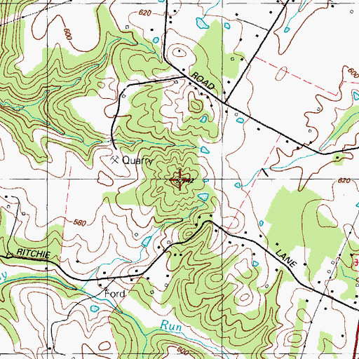 Topographic Map of Ritchie Knob, KY