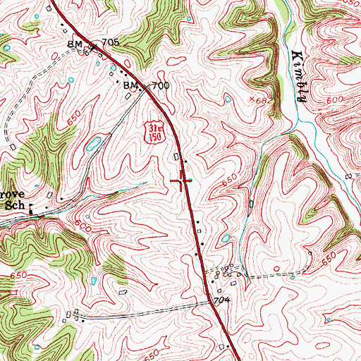 Topographic Map of Upper Grove (historical), KY