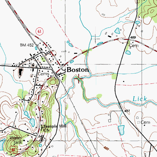 Topographic Map of White Oak Branch, KY