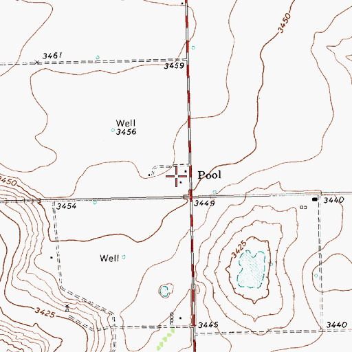 Topographic Map of Pool, TX