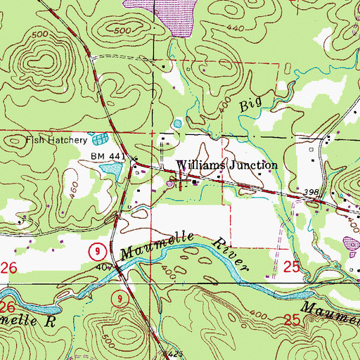 Topographic Map of Harmony Cemetery, AR