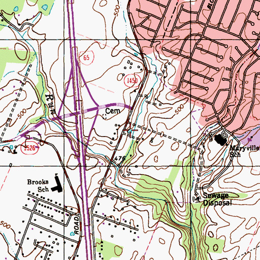 Topographic Map of Brooks Spring, KY