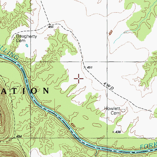 Topographic Map of Harned Flats, KY