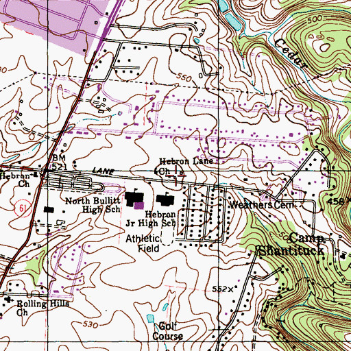 Topographic Map of Hebron (historical), KY