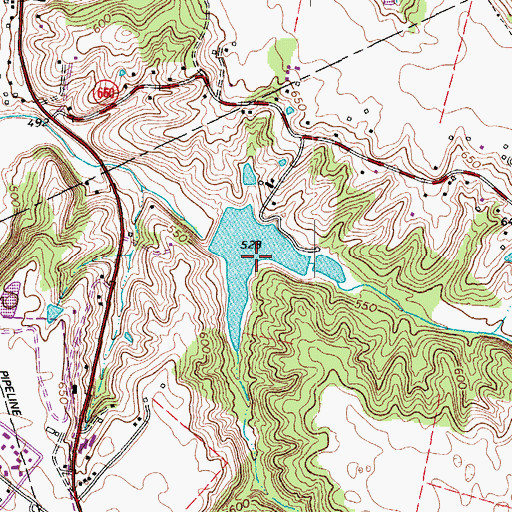 Topographic Map of Jefferson Sportsmans Club Lake, KY