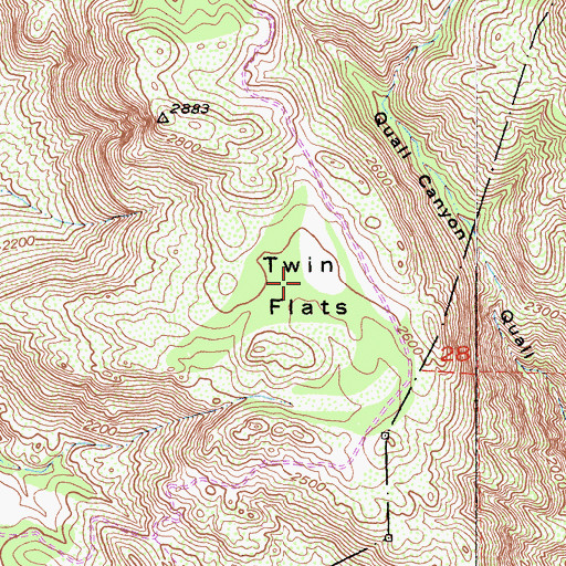 Topographic Map of Twin Flats, CA