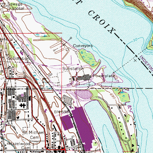 Topographic Map of Allen S King Generating Station, MN