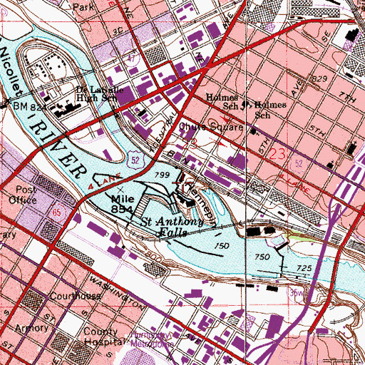 Topographic Map of Main Street Substation, MN
