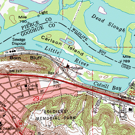 Topographic Map of Red Wing Generating Station, MN