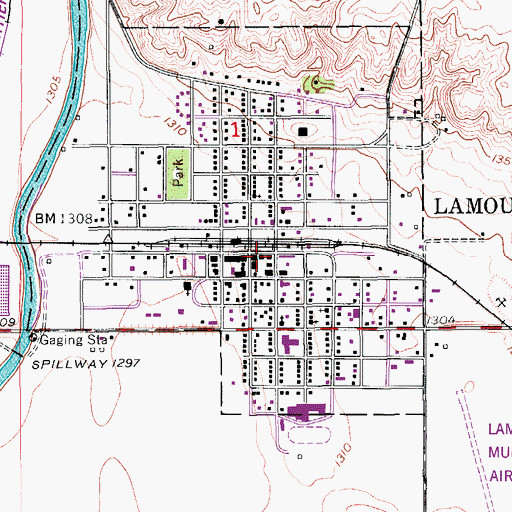 Topographic Map of LaMoure Post Office, ND