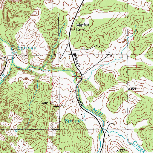 Topographic Map of Bewley Run, KY