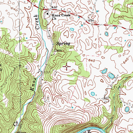 Topographic Map of Bells Knob, KY