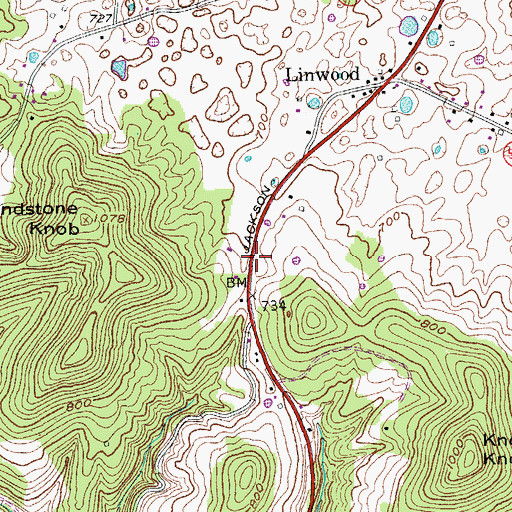 Topographic Map of Old Linwood (historical), KY